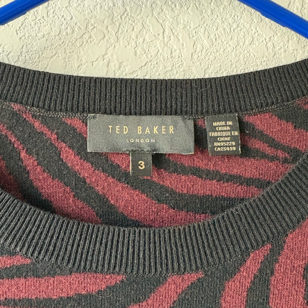 Ted Baker Zebra Print Jacquard Sweater - Picture 8 of 9